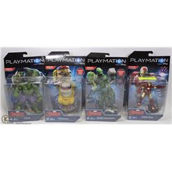 LOT OF 4 PLAYMATION MARVEL  AVENGERS FIGURE BY