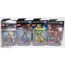 LOT OF 4 PLAYMATION MARVEL AVENGERS FIGURES BY