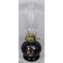 VINTAGE HAND PAINTED OIL LAMP