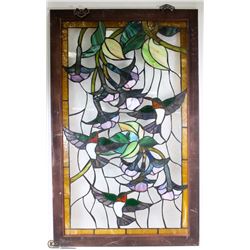 FRAMED STAINED GLASS STYLE FRAMED PANE 23"X37"