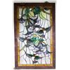 Image 1 : FRAMED STAINED GLASS STYLE FRAMED PANE 23"X37"