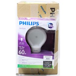 CASE OF 4 PHILIPS 10.5W REPLACEMENT BULBS FOR 60W
