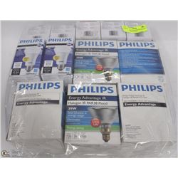 LOT OF NEW ASSORTED BULBS INCL ENERGY ADVANTAGE