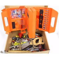 BOX OF ASSORTED HAND TOOLS