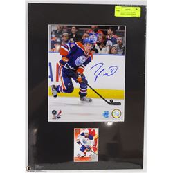 MATTED EDMONTON OILERS TAYLOR HALL SIGNED PHOTO