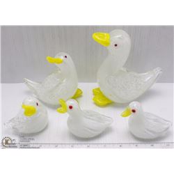 LOT OF GLASS DUCK ORNAMENTS