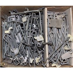 FLAT OF PEG BOARD HOOKS