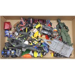BOX W/DIECAST CARS, MOTORCYCLE &