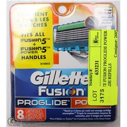 GILLETTE FUSION PROGLIDE POWER 8PK BLADE REFILLS