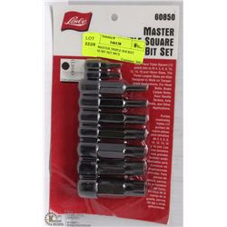 LISLE MASTER TRIPLE SOCKET SQUARE BIT SET 9PCS