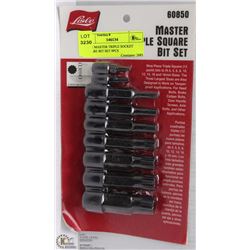 LISLE MASTER TRIPLE SOCKET SQUARE BIT SET 9PCS