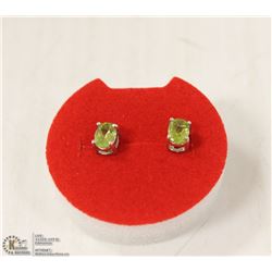 149-NATURAL PERIDOT EARRINGS .925 STERLING SILV ER
