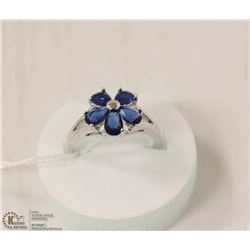 179-BLUE SAPPHIRE RING .925 STERLING SILVER