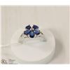 Image 1 : 179-BLUE SAPPHIRE RING .925 STERLING SILVER