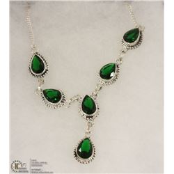136-CHROME DIOPSIDE GEMSTONE NECKLACE