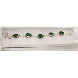 137-CHROME DIOPSIDE GEMSTONE BRACELET