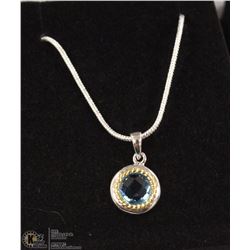 99-GENUINE BLUE TOPAZ.925 STERLING PENDANT