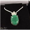 Image 1 : 74-NATURAL EMERALD&CZ .925 STERLING SILVER PENDANT