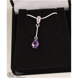 85-GENUINE AMETHYST .925 STERLING SILVER PENDANT