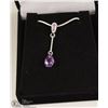 Image 1 : 85-GENUINE AMETHYST .925 STERLING SILVER PENDANT