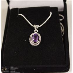 82-GENUINE AMETHYST .925 STERLING SILVER PENDANT