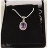 Image 1 : 82-GENUINE AMETHYST .925 STERLING SILVER PENDANT