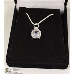 95-GENUINE BLUE TOPAZ &CZ.925 STERLING PENDANT