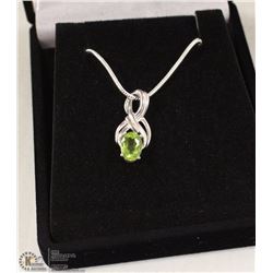 106-GENUINE PERIDOT .925 STERLING SILVER PENDANT