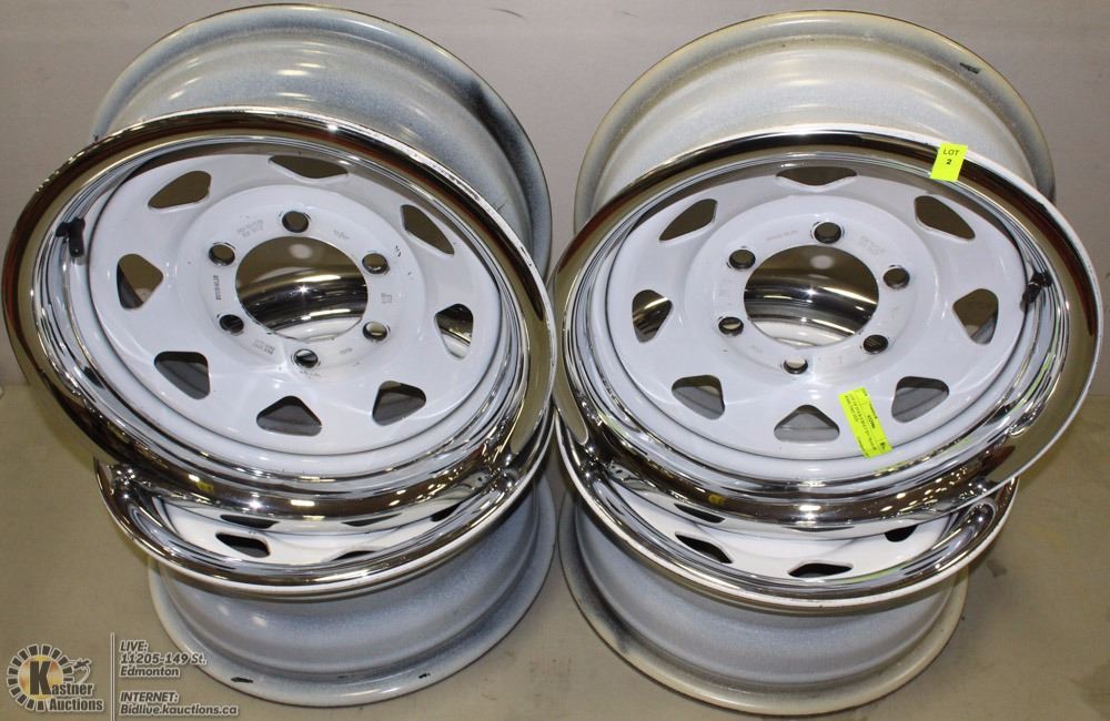 LOT OF FOUR 6 BOLT RV TRAILER RIMS TIRE SIZE