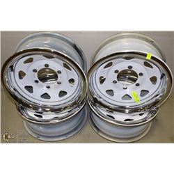 LOT OF FOUR 6 BOLT RV TRAILER RIMS TIRE SIZE