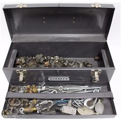 TOOL BOX WITH NEW PRODUCT PIPE FITTINGS AND VALVES