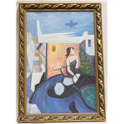 ORNATE FRAMED GIRL PAINTING