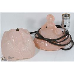 VINTAGE PINK MILK GLASS LAMP