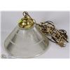 Image 1 : VINTAGE GLASS SWAG HANGING LAMP