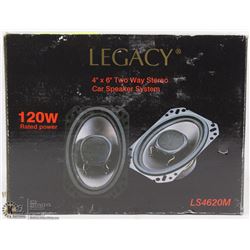 NEW LEGACY 4” X 6” 120 WATT TWO WAY STEREO CAR