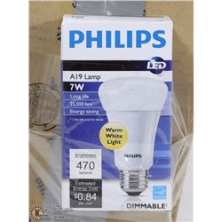 CASE OF 6 PHILIPS ENERGY LONG LIFE 7W BULBS