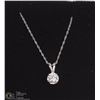 Image 1 : 14KT WHITE GOLD CHAIN AND DIAMOND PENDANT WITH COA