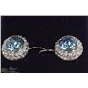 Image 1 : BLUE GEMSTONE AND DIAMOND EARRINGS CLIP ON