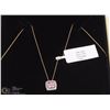 Image 1 : 10KT ROSE GOLD DIAMOND AND PINK SAPPHIRE NECKLACE