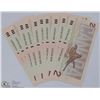 Image 1 : $2 CANADIAN ROBIN DOLLAR BILLS W/CONSEC. #'S   X10
