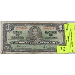 1937 CANADIAN $1 DOLLAR BILL