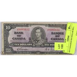1937 CANADIAN $10 DOLLAR BILL