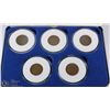 Image 1 : US 5PC INDIAN HEAD PENNY SET EARLY 1900'S