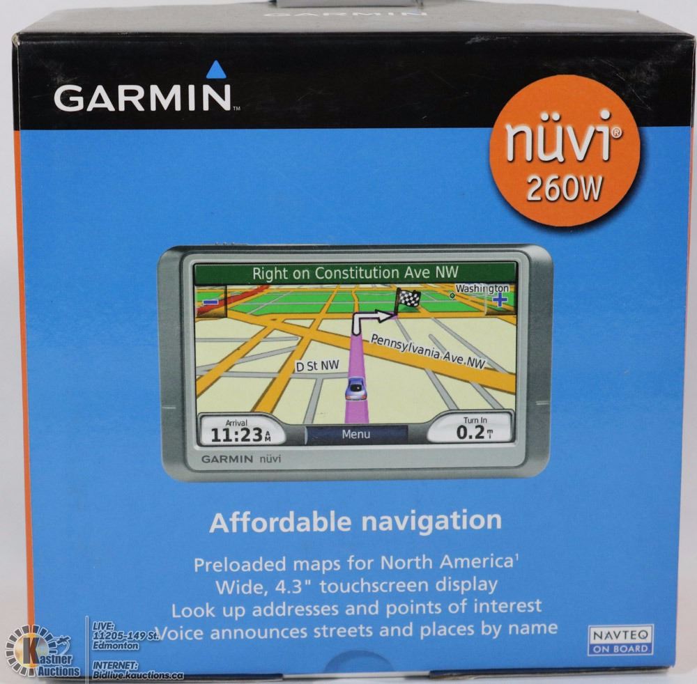 GARMIN NUVI 260W VEHICLE GPS IN BOX