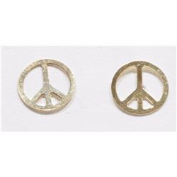 #2-10K YELLOW GOLD PEACE SIGN EARRINGS