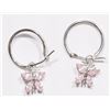 Image 1 : #3-14K WHITE GOLD PINK CUBIC ZIRCONIA BUTTERFLY
