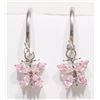 Image 2 : #3-14K WHITE GOLD PINK CUBIC ZIRCONIA BUTTERFLY