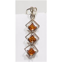 #5-14K WHITE GOLD CITRINE AND DIAMOND JOURNEY