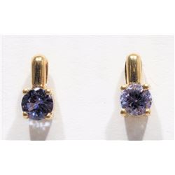 #6-14K YELLOW GOLD TANZANITE EARRINGS