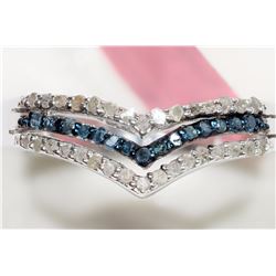 #10-STERLING SILVER RHODIUM PLATED 15 BLUE